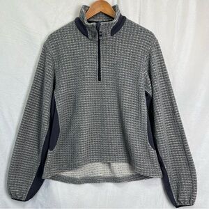 Moonstone Vintage Y2K Mens M Grey Waffle Thermal Quarter Zip Mid Layer Pullover